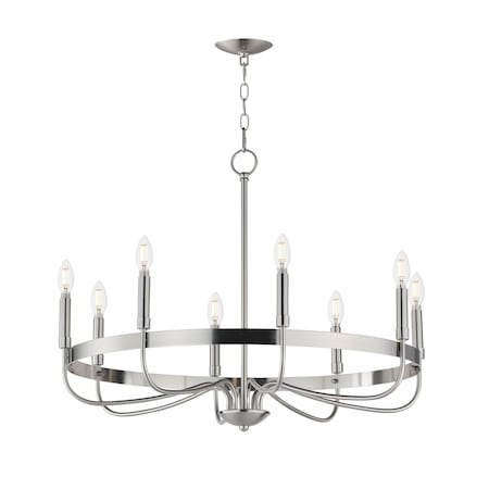 Maxim Lighting Frankie 8-Light Chandelier, Satin Nickel 14498SN